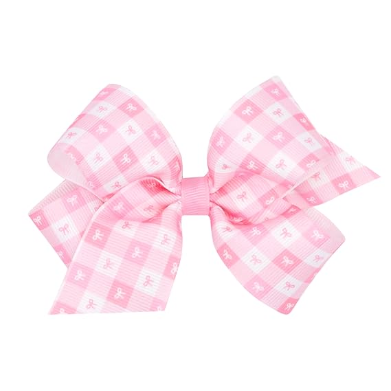 Wee Ones Girls' Western Cowgirl Boots and Bows Printed Grosgrain Hair Bow, Handmade, Pearl, Medium