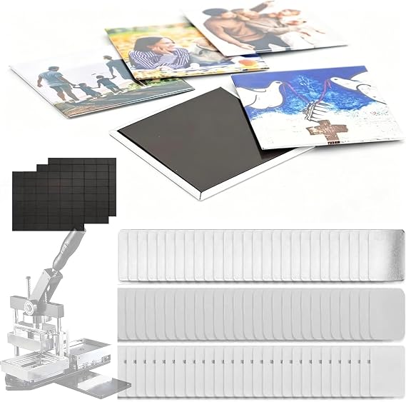 Fridge Magnet Button Maker Machine Supplies, 3*2in/3.5*2.5in Square Pin Maker Machine Refill, Square Button Press Machine Supplies, Magnet Maker Materials,90*65mm(3.5*2.5in)-500set