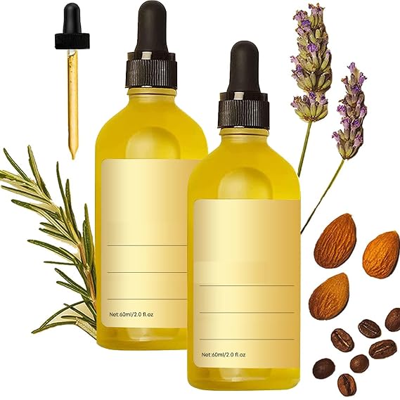 TXMALOR Veganic Natural Oil for Hair Growth and Thin Hair, Unscented, Yellow, 60ml (2pcs)