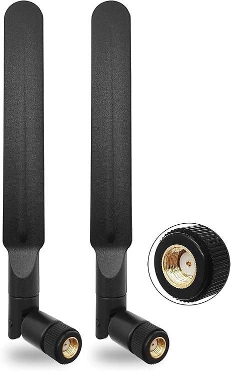 WiFi 6E Antenna Tri-Band 6GHz 5GHz 2.4GHz Omnidirectional RP-SMA Male Wi-Fi Antennas for PC Desktop IP Camera Router 2 Pcs