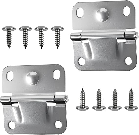 2 Pack Cooler Stainless Steel Hinge Replacement, Cooler Hinges with Screws, Camping Coolers Accessories, Compatible with Coleman Ice Chest Coolers Replacement 5235 5250 5286b 6262 6270