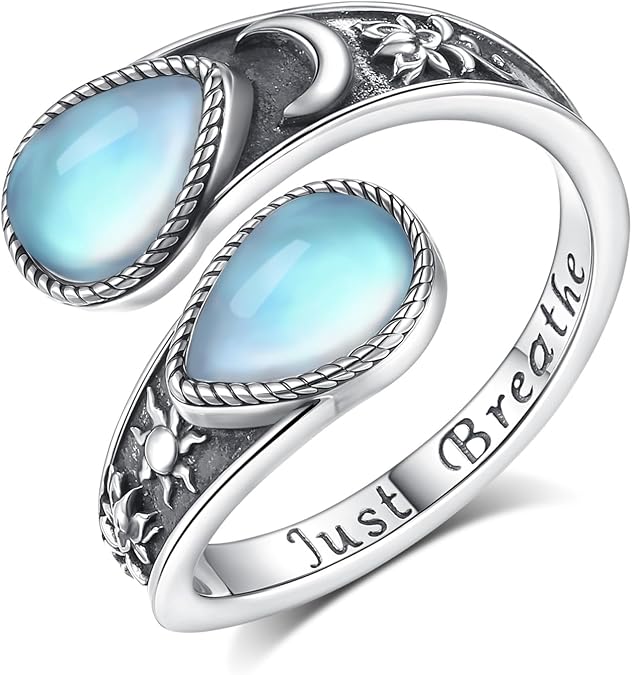 Vito 925 Sterling Silver Adjustable Open Spoon Ring for Women Men