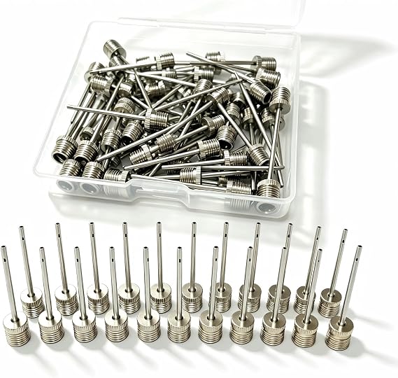 Ball Pump Needles, Unbreakable Air Pump Needles Compatible with Hand and Electric Pump, Sports Ball Air Pump Needles, Tire Valve Caps, Presta to Schrader Valve Adapters, Balloon Inflation Nozzles Kit