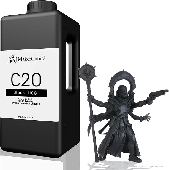 ABS resins 1kg 3D Printer, 3D Printing Liquid 405nm Photopolymer Resin forLCD DLP SLA 3D Printing with Strength and Toughness, High Precision, Black Fast Curing Standard 3D Resin