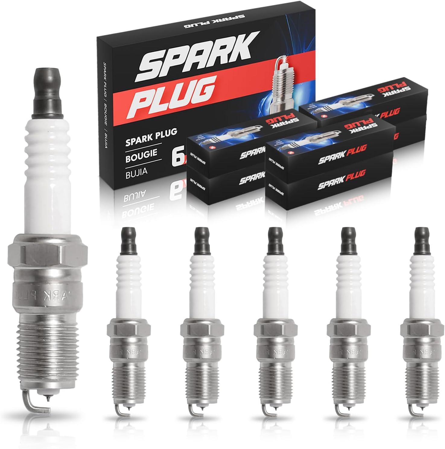 ENA Set of 6 Platinum Spark Plug 2000 2001 2002 2003 2004 2005 2006 2007 2008 2009 Compatible with Mercury Ford Escape Freestyle Fusion Mustang Taurus Zephyr Milan Montego Sable V6 3.0L Replace# SP433