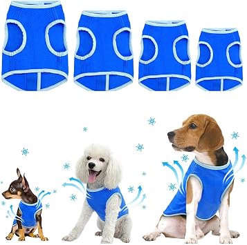 Zunea Dog Cooling Vest for Small Medium Large Dogs, Lightweight Summer Swamp Cooler Jacket Coat, Soft Breathable Chilly Ice Pet Apparel, Cool Clothes Prevent Sunstroke for Hot Weather Blue XS