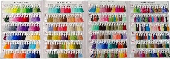 AZO Free Viscose Rayon Embroidery Thread Shade Card - 480 Colour Chart