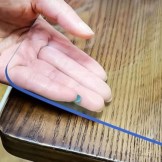 LovePads Clear Table Cover Protector 42 x 90 Inch, 1.5mm Thick Plastic Mat | Non-slip Waterproof PVC Table Protector, Cut to Size, Spill-Stain-Scratch Proof, Fits Kitchen, Dining Table, Dresser, Desk