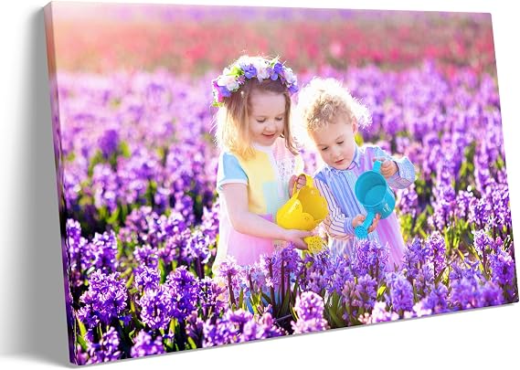 ART Custom Canvas Prints With Your Photos - Personalized Canvas Prints Pictures On Canvas Custom Gifts for Christmas Family Wedding Bedroom Living Room Wall 8x8in