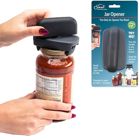 Jokari Easy Grip Adjustable Jar Opener to Open Jars with Lids of Virtually