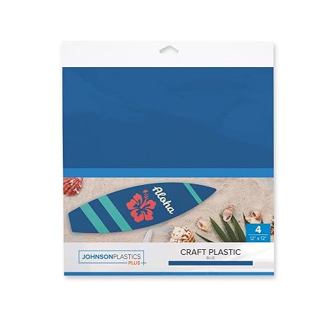 JPPlus Craft Plastic Plastic Craft Sheets for Cricut, Laser Cutter, Engraver Use- Blue, 4 Pack