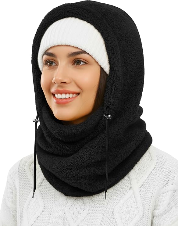 AURUZA Balaclava Face Mask for Women Men Winter Hat Windproof Fleece Neck Warmer Warm Face Cover Scarf
