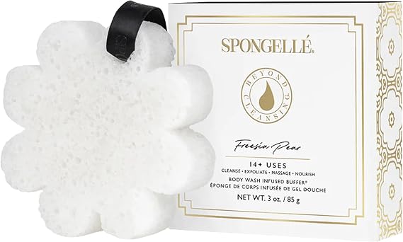 SPONGELLE Boxed Flower Body Wash Infused Buffer, Freesia Pear