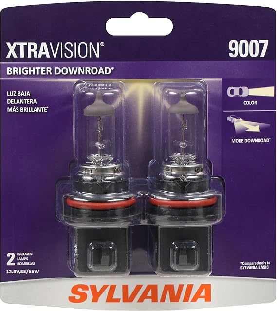 SYLVANIA 9007 XtraVision Halogen Headlight Bulb, (Contains 2 Bulbs)