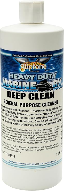Gliptone Heavy Duty Marine, Boat & RV, Deep Clean Concentrated General Purpose Cleaner, Powerful Multi-Surface Degreaser & Soil Remover, Eco-Safe Formula for Interior & Exterior Cleaning, Quart