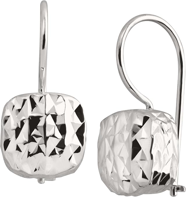 Silpada 'Rounded Cube' Drop Earrings in Textured Sterling Silver