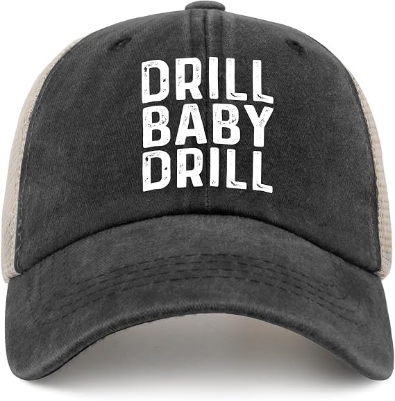 DRILL BABY DRILL Hat Trucker Hat Women Funny Mesh Baseball Cap for Summer