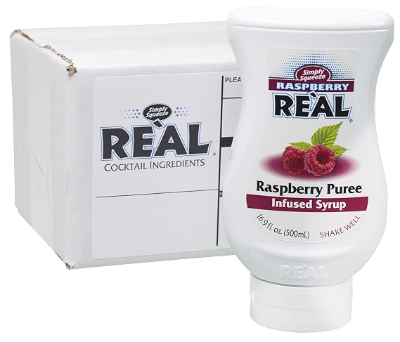Raspberry Real, Raspberry Puree Infused Syrup, 16.9 FL OZ Squeezable Bottle (Pack of 1)