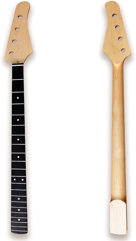 4 String Electric Bass Guitar Neck 21 Fret Bolt On composite ebony fingerboard