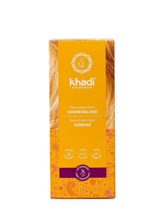 khadi SUNRISE Natural Hair Color - Hair Color for shiny honey blonde to summery sun blonde - 100% herbal & natural - 3.5 oz