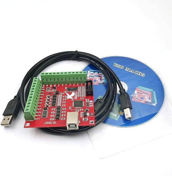 DEVMO Mach3 USB Interface Board USB CNC Controller 4-Axis Motion Control Card Interface Breakout Board Stepper Motor Driver