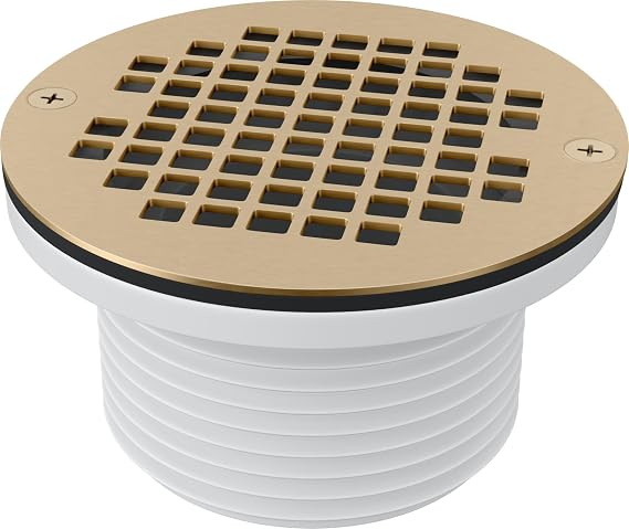 PROFLO PF42848 6" Brass Grate with 3-1/2" Adjustable Drain - Brass
