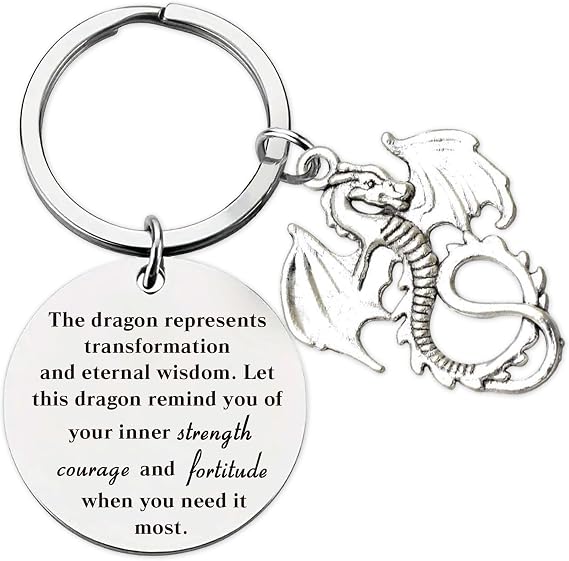 Inspirational Gifts Motivational Keychains - Elephant Dragon Flamingo Encouragement Uplifting Gift for Men Women Christmas