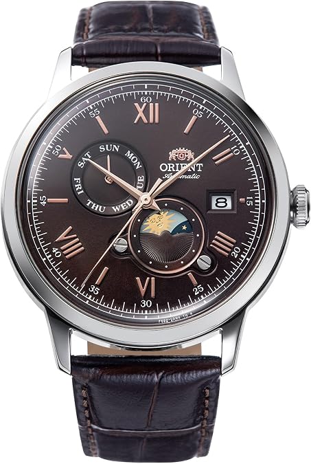 Orient Classic Bambino Sun & Moon Men's Automatic and Manual Winding Classic Mechanical Wrist Watch