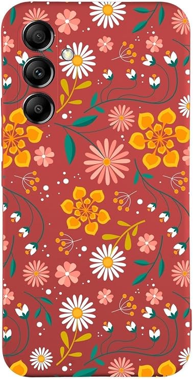 PrintiFy Samsung Galaxy A54 Compatible Launch Case Floral Design Inside Velvet Cover-red