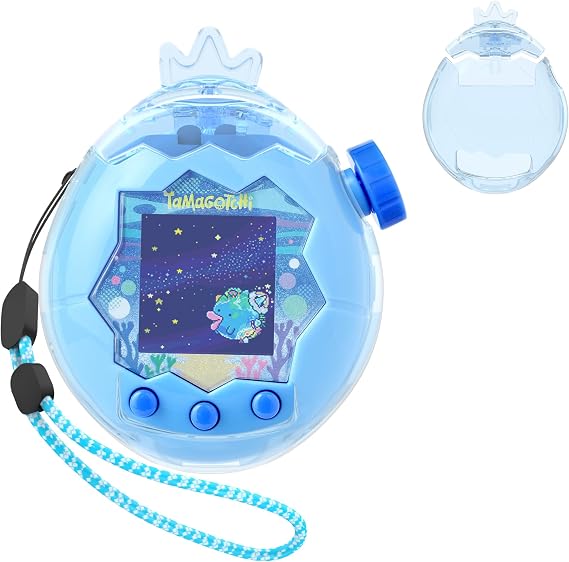 たまごっちパラダイス用クリアケースと交換用蓋セット、DIYファン、コレクター、ディスプレイに最適 Paradise Tamagotchiアクセサリー用 ストラップ付きデバイス/フィルムなし