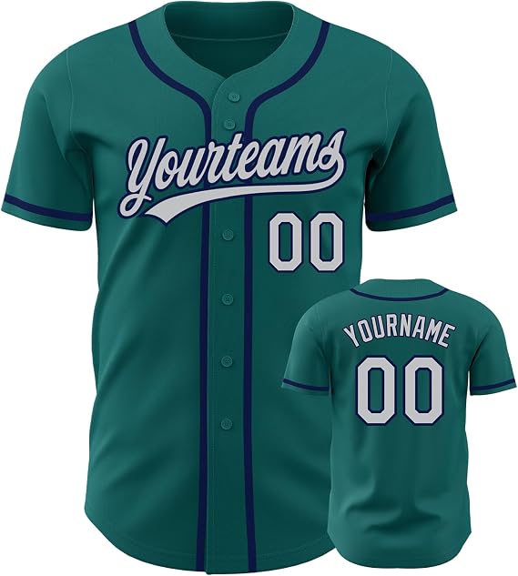 Fanscustom Custom Sports Jerseys Shirts Personalized Full Button Up Baseball Tee Stitched Uniforms for Men Women Youth