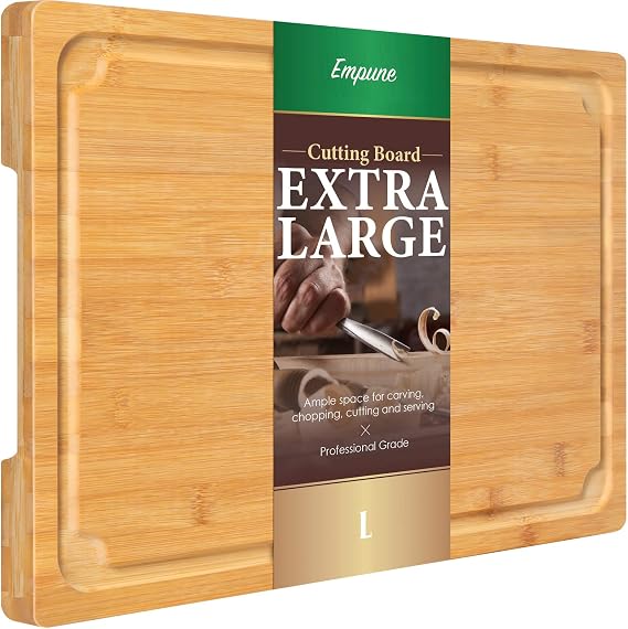 Empune Extra Large Cutting Board, 16" Bamboo Cutting Boards for Kitchen