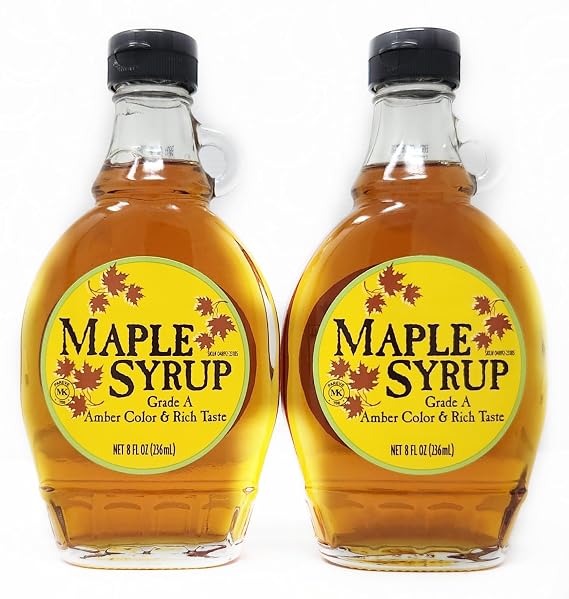 2 Pack of U.S. Grade A Trader Js Maple Syrup 8oz Medium Amber 100% Pure