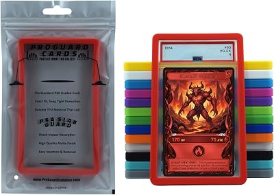 PSA Slab Guard Bumper for Standard PSA Graded Cards | Strong TPU, Exact Fit, Snap Tight Protection | Shock Absorption | Matte Finish PSA Slab Guard Protector RED