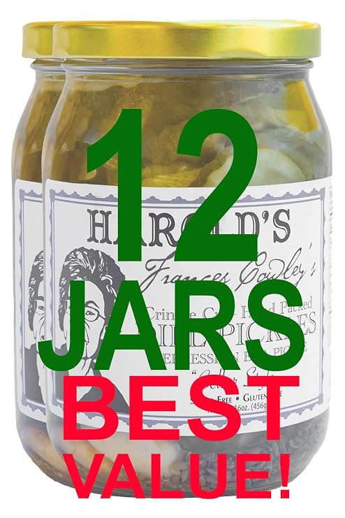 Harold's - Frances Cowley's Crinkle Cut Dill Pickle Slices - Award Winning Gourmet Pickles Packed With Fresh Garlic and Dill - Made in Texas