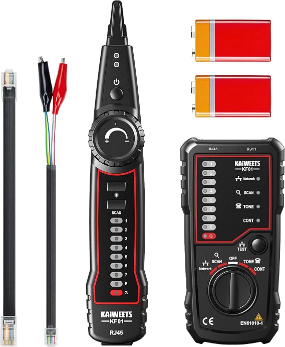 KAIWEETS Network Cable Tester, Wire Tracer, Tone Generator and Probe Kit