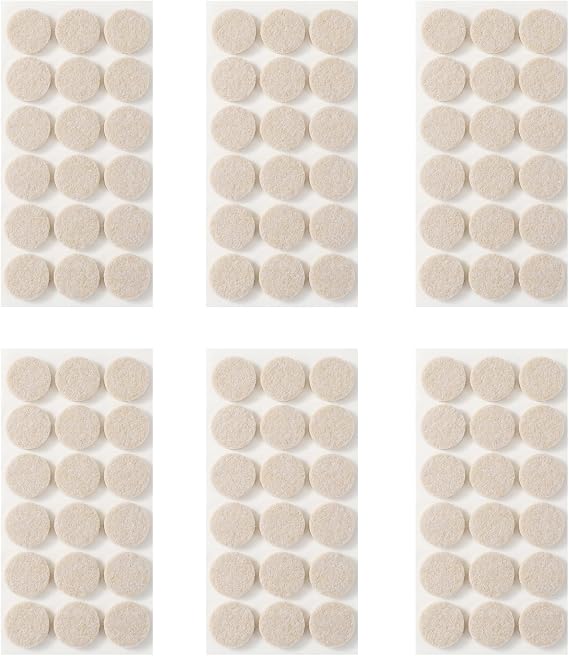 Furnigear Felt Furniture Pads for Hardwood Floors - Self Adhesive Chair Felt Pads, Floor Protector for Furniture Feet, Furniture Sliders Moving Your Furniture Smoothly - Anti Scratch 108 Pcs 1" Round
