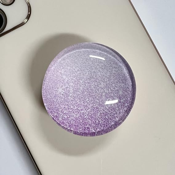 Clear Crystal Collapsible Expandiing Moblile Phone Grip Stand Holder for Smartphones and Tablets Cell Phone Accessory (Purple Glitter)