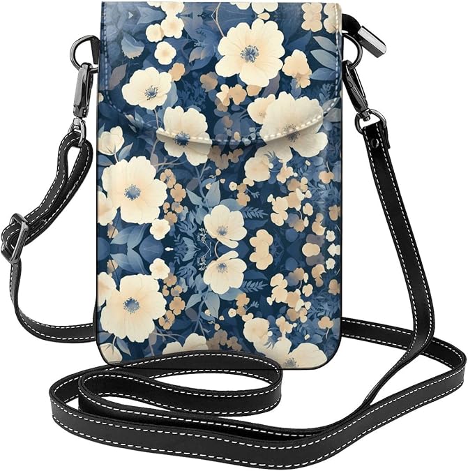 blue branches Printed Crossbody Bag, Soft Lining, Scratch-Resistant and Durable, Ideal for Daily Commuting or Gifting