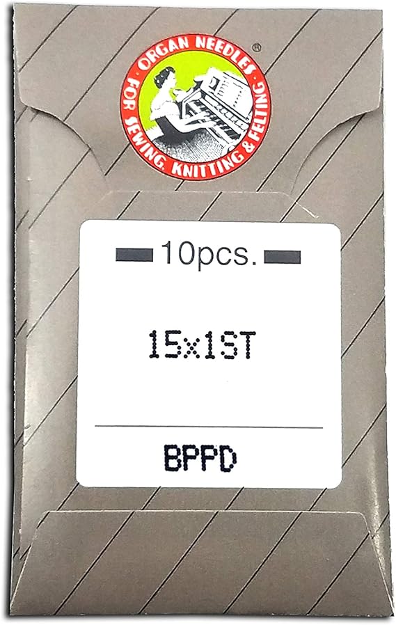 10 Organ 15X1ST Titanium (PD) Sharp or Ball Point Flat Shank Home Embroidery Machine Needs with Large Eye ~ Multiple Sizes! (Metric 75/11 (Ball Point))