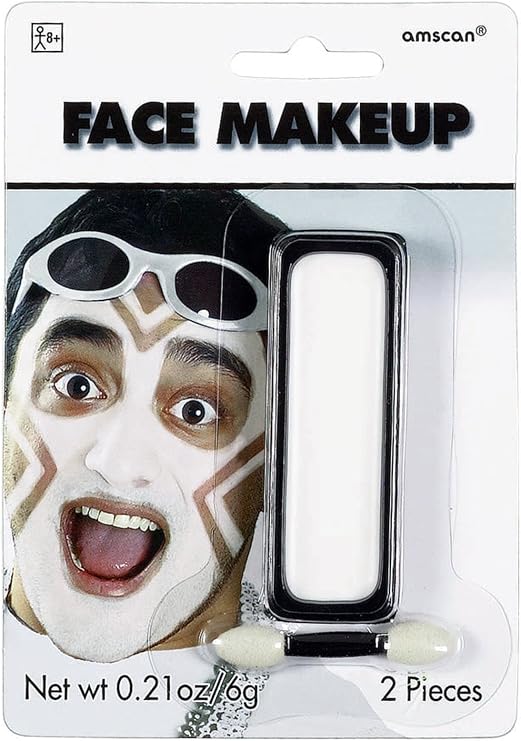 White Face Makeup - 0.21 oz (Pack Of 1) - Suitable For Parties & Performances
