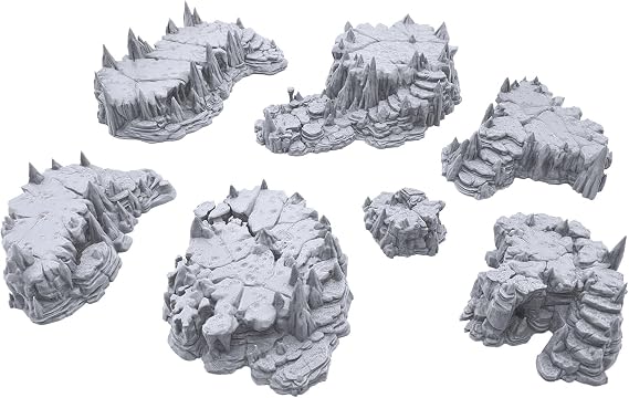 EnderToys Raised Caverns - DND Terrain Scenery for Tabletop 28mm Miniatures Wargame