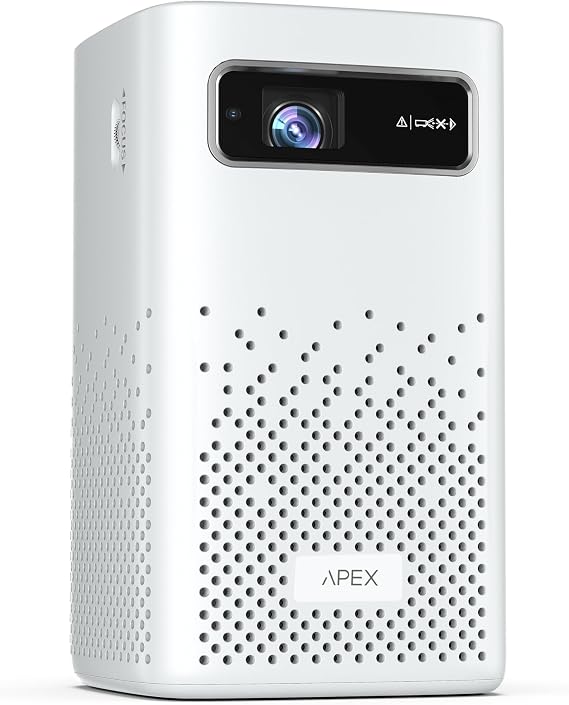 APEX PRO GX1000 Portable Pico Projector Ultra-Bright 2500 ANSI Lumens, Compact & Lightweight, Automatic Image Adjustment, Media Support, Multi-Device Compatibility TV, Phone, Audio, Laptop, and USB