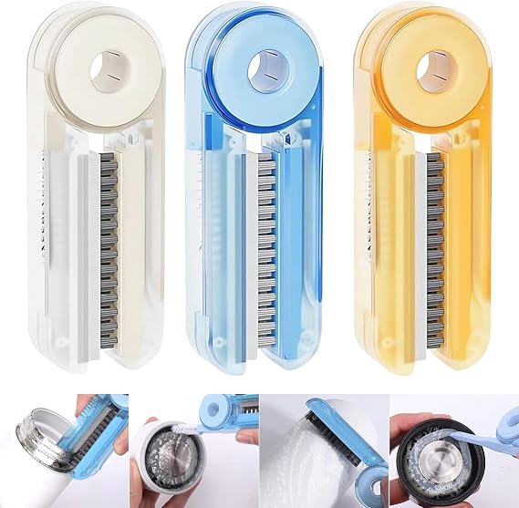 3Pcs Water Bottle Brush Cleaner 4-in-1 Multifunctional Cleaning Brush to Clean Water Bottles/Cup/Mug/Baby Bottle Lid Crevice Cleaning Brush, Blue, Yellow, White