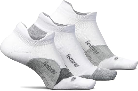 Feetures Elite Light Cushion, Max Cushion and Ultra Light No Show Tab Ankle Socks - Sport Sock with Targeted Compression - (3 Pair)