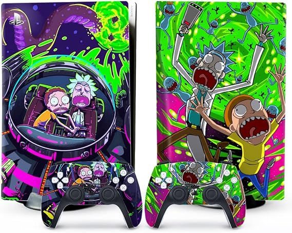 XSUID PS5 Skin - Disc Edition Anime Console and Controller Accessories Cover Skins PS5 Controller Skin Gift PS5 Skins for Console Full Set Green
