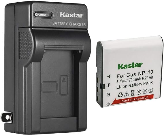 Kastar 1-Pack Battery and AC Wall Charger Replacement for Casio CNP-40 Battery Exilim Zoom EX-Z50, Exilim Zoom EX-Z500, Exilim Zoom EX-Z55, Exilim Zoom EX-Z57, Exilim Zoom EX-Z600, Exilim Zoom EX-Z450