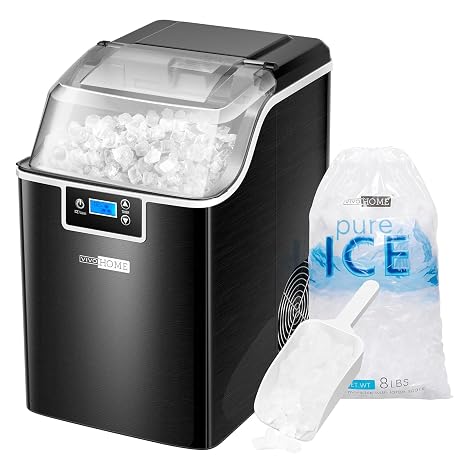 VIVOHOME Nugget Ice Maker Countertop, 44lbs/Day, Black