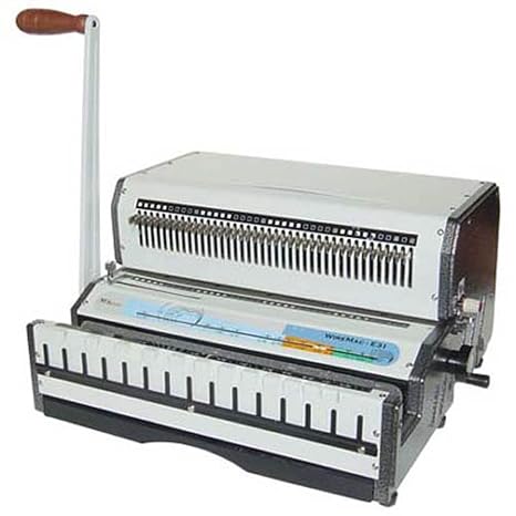 Akiles AWM-E31 Model WireMac-E31 Heavy Duty Electric Punch and Manual Wire Closer; 3:1, 3 Holes Per Inch Pitch; 3/16" to 9/16" Wire Closing Capacity; Square 4x4mm Hole Punch; All 40 Disengageable Pins | Heavy Duty, Electric Punch, 3:1 Pitch, 3 Holes Per Inch