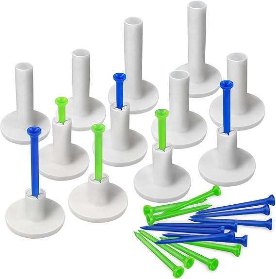 Seticek Rubber Golf Tees for Mats | Golf Tees for Driving Range & Indoor Simulators | Excellent Durability and Stability Rubber Tees | 6 Mixed Sizes Rubber Tees & 2 Sizes Tees (32 Pcs)